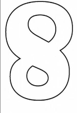 Шаблон (восьмерки) цифры 8 для вырезания из бумаги: трафарет скачать и  распечатать